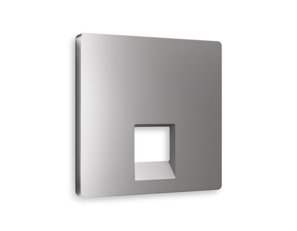 AP5120 Лицевая панель ALFA (Сталь матовый) для компьютерной/телефонной розетки RJ-45/RJ-11 QUANT