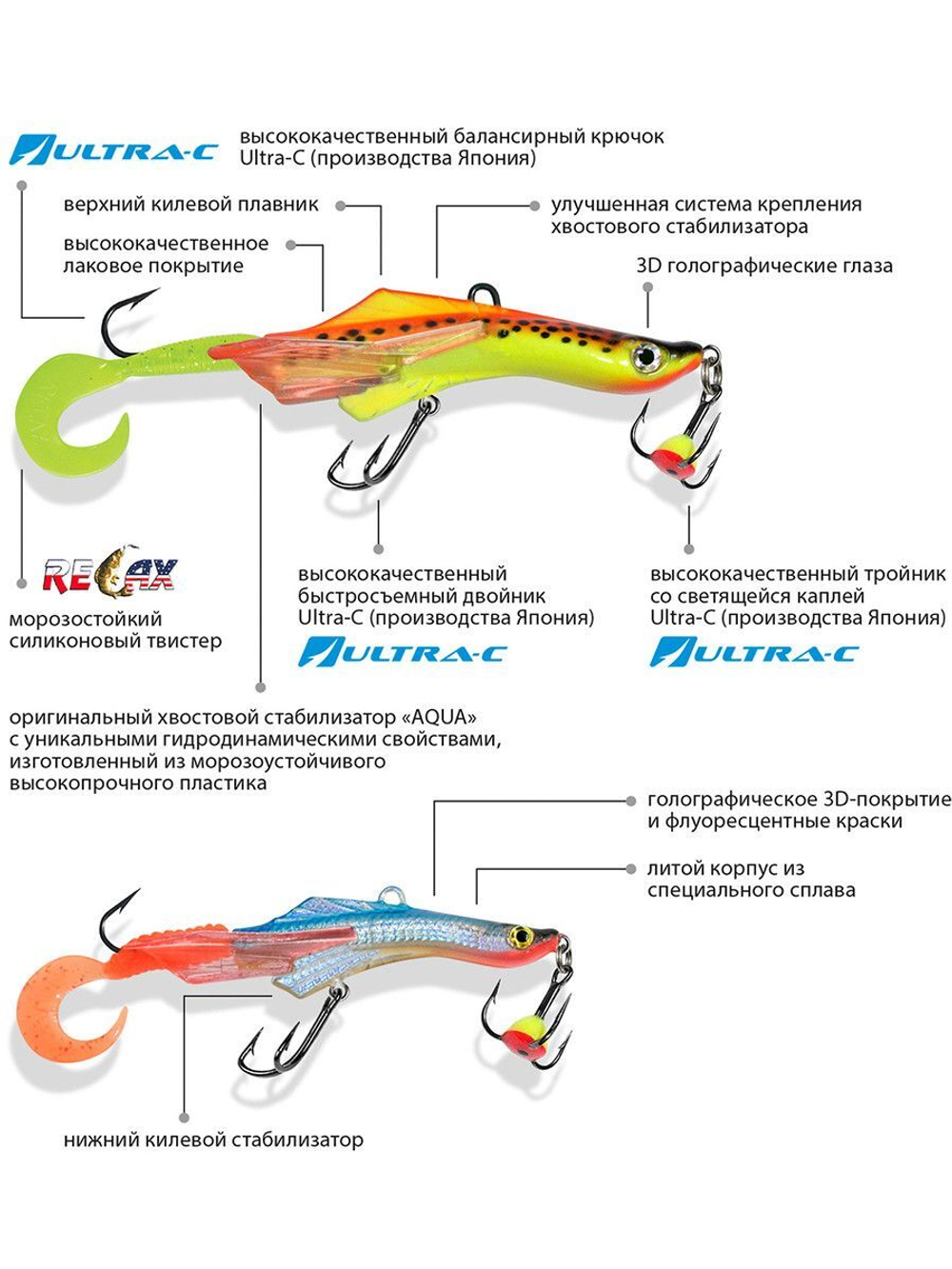 Балансир для рыбалки TRITON-5 58mm 2 штуки 11 г.