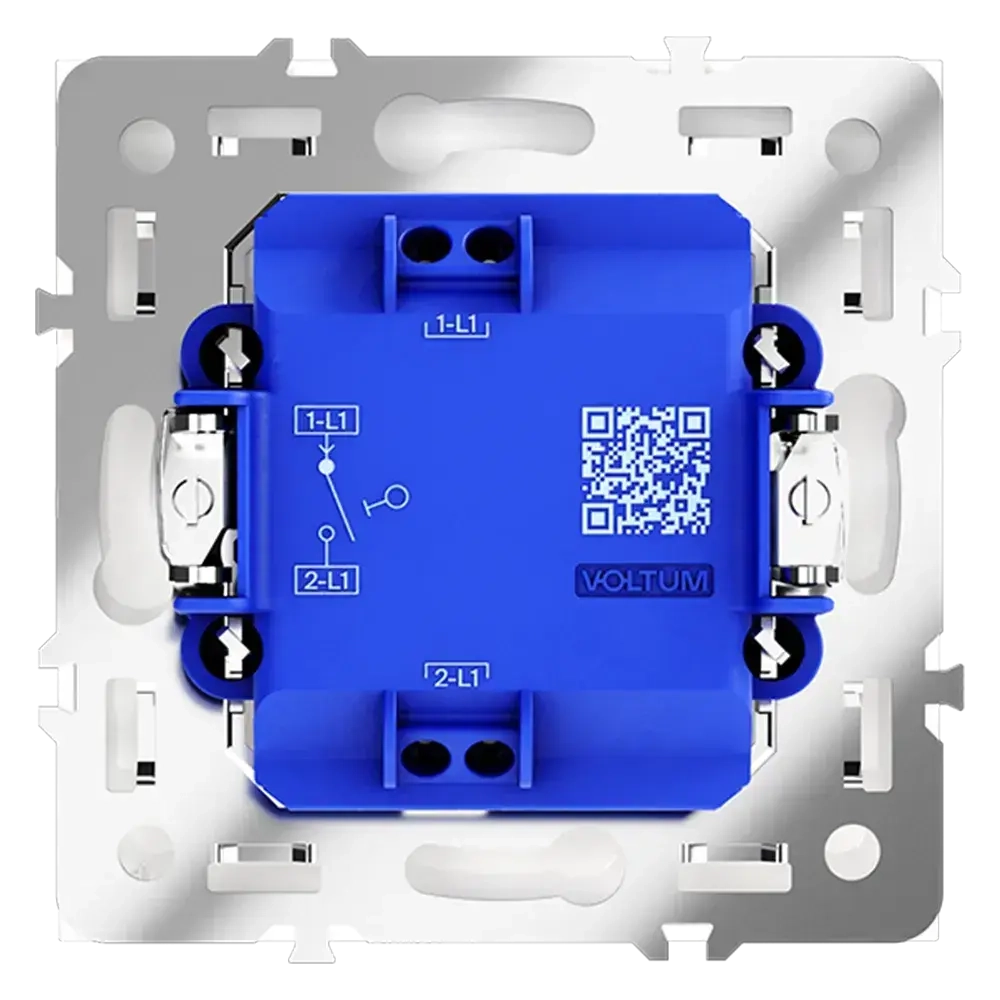 Выключатель встраиваемый VOLTUM S70 одноклавишный 10А, (белый глянцевый)