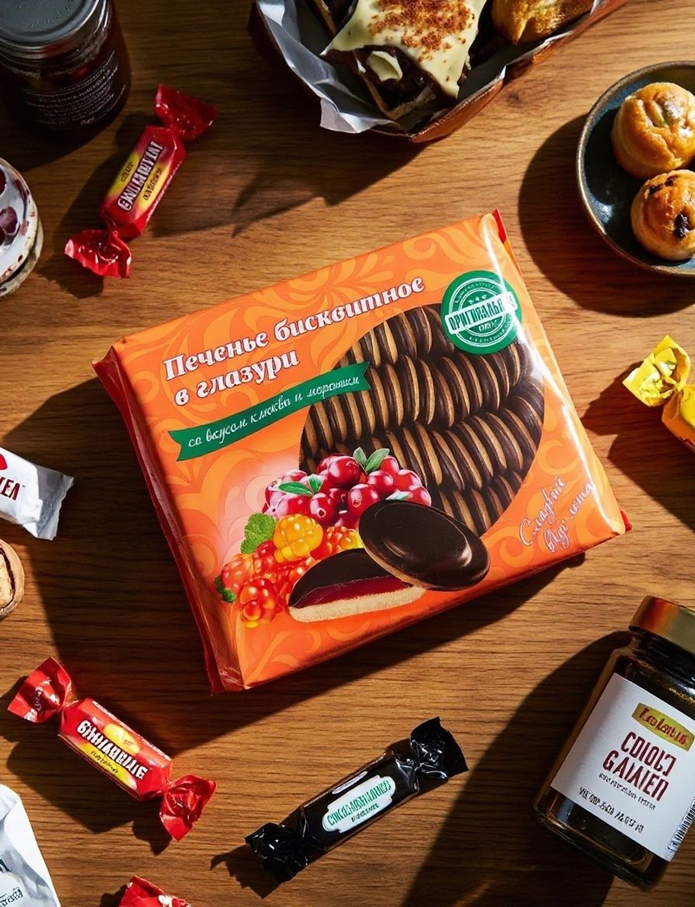 Печенье бисквитное глазированное КИКО со вкусом малины 1,2 кг