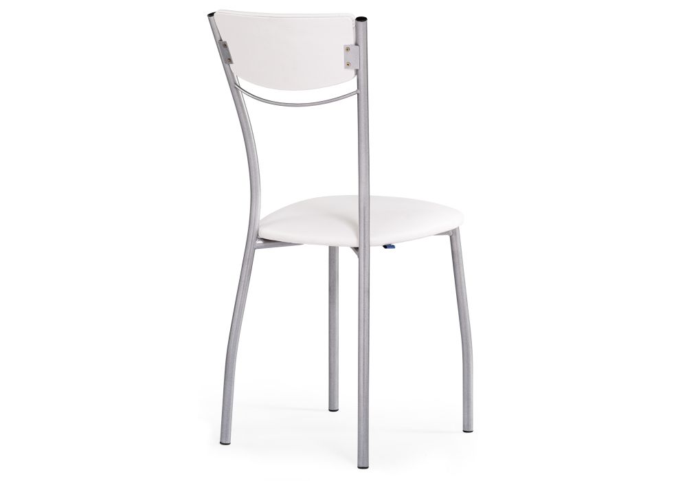 Стул на металлокаркасе Goki с мягкой спинкой белый полимер / светлый мусс