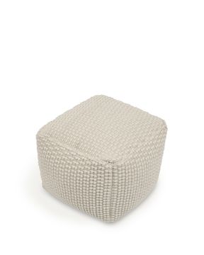 Mascarell Пуф из хлопка и полипропилена белого цвета 45 x 45 см