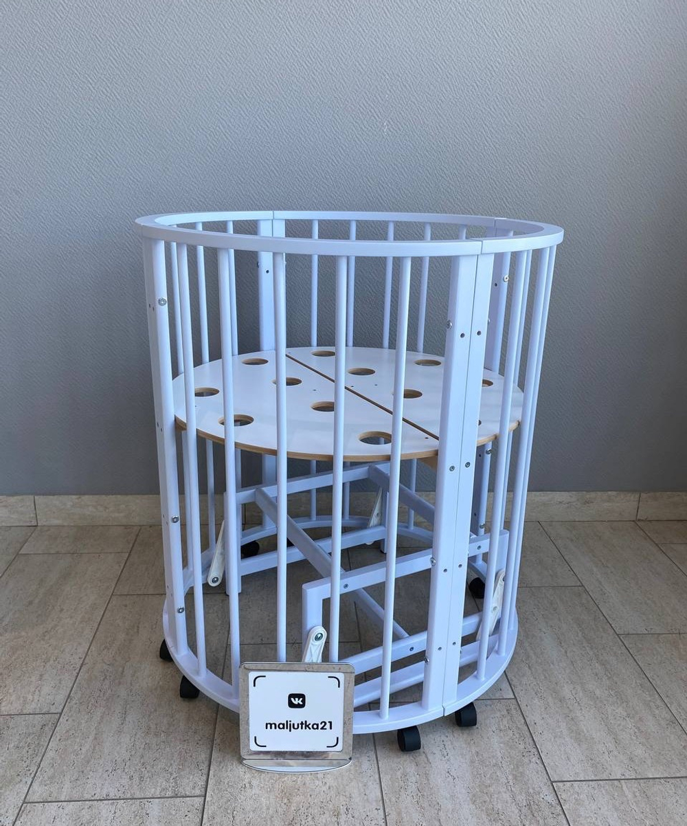 Кроватка-трансформер МАЛЮТКА 7 в 1 с маятником (Фиолетовый)