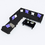 Лаунж зона угловая Ideal Patio ТЕСОРА черная - каркас карбон