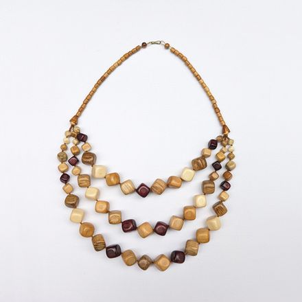 Деревянные бусы "Кубики 3 ряда"