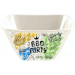 Миска квадратная 4л с декором (светло-бежевый)