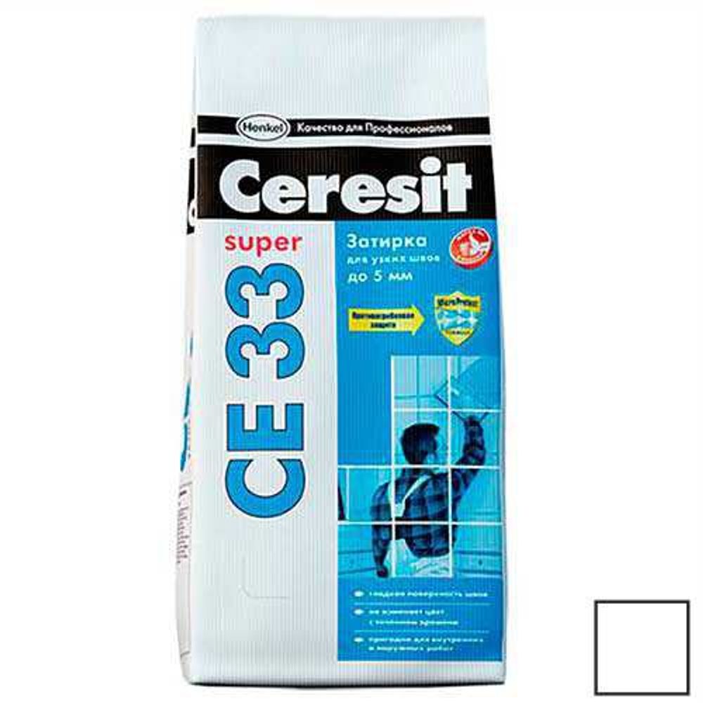 Затирка Ceresit CE33 S №01, белый, 2кг