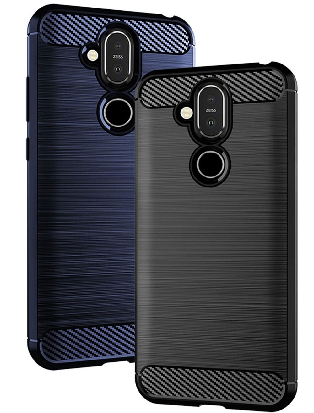 Чехол на Nokia 8.1 (X7) цвет Blue (синий), серия Carbon от Caseport