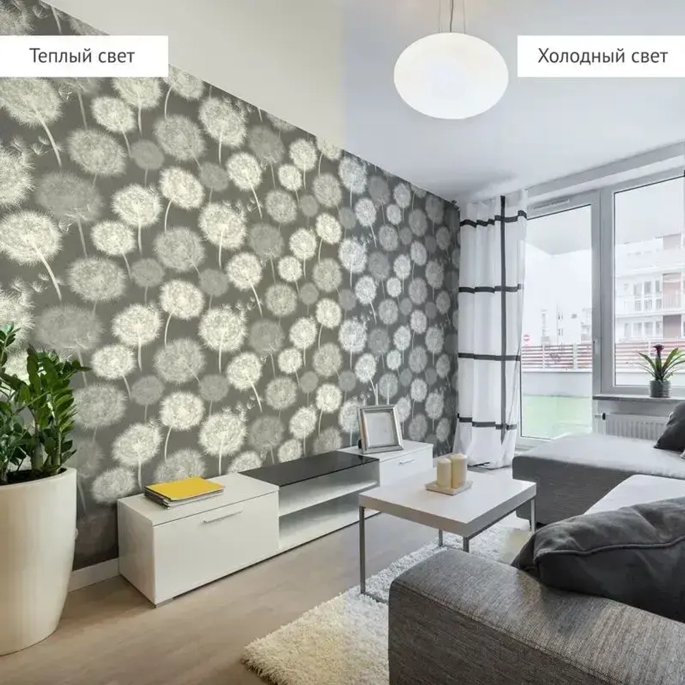 Обои флизелиновые с принтом Растения, графитовые, 10.05 х 1.06 м, надежный