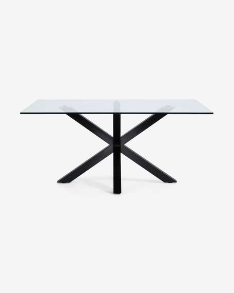 Стол Argo 180x100 см, стекло, черные ножки
