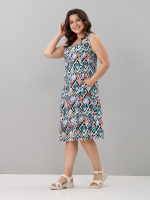 Платье П-012/треугольники-сиреневые