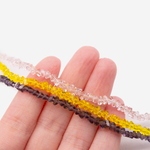 Хрустальные бусины в форме треугольника, оттенок "Желтый", 3*4мм