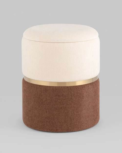 Пуф Кэрри с ящиком шенилл коричневый