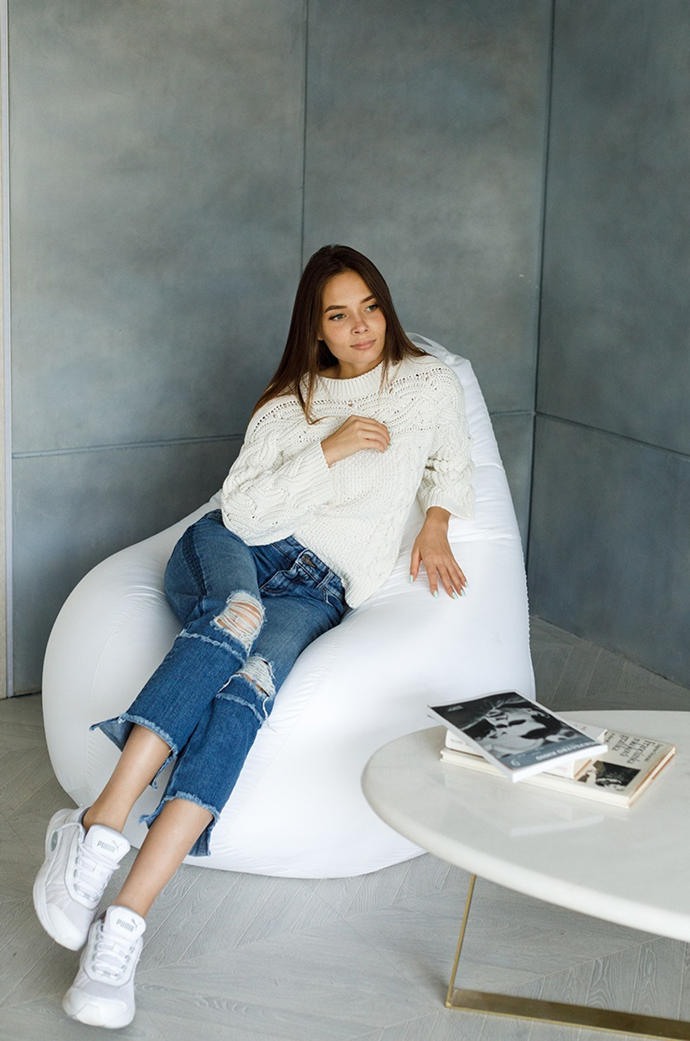 Кресло Мешок Груша Белое (Оксфорд) (5XL, Классический)