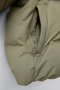 ZARA СТЕГАНАЯ КУРТКА WATER-REPELLENT, ПЫЛЬНЫЙ ХАКИ