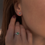 Серьги Point с зеленым аметистом