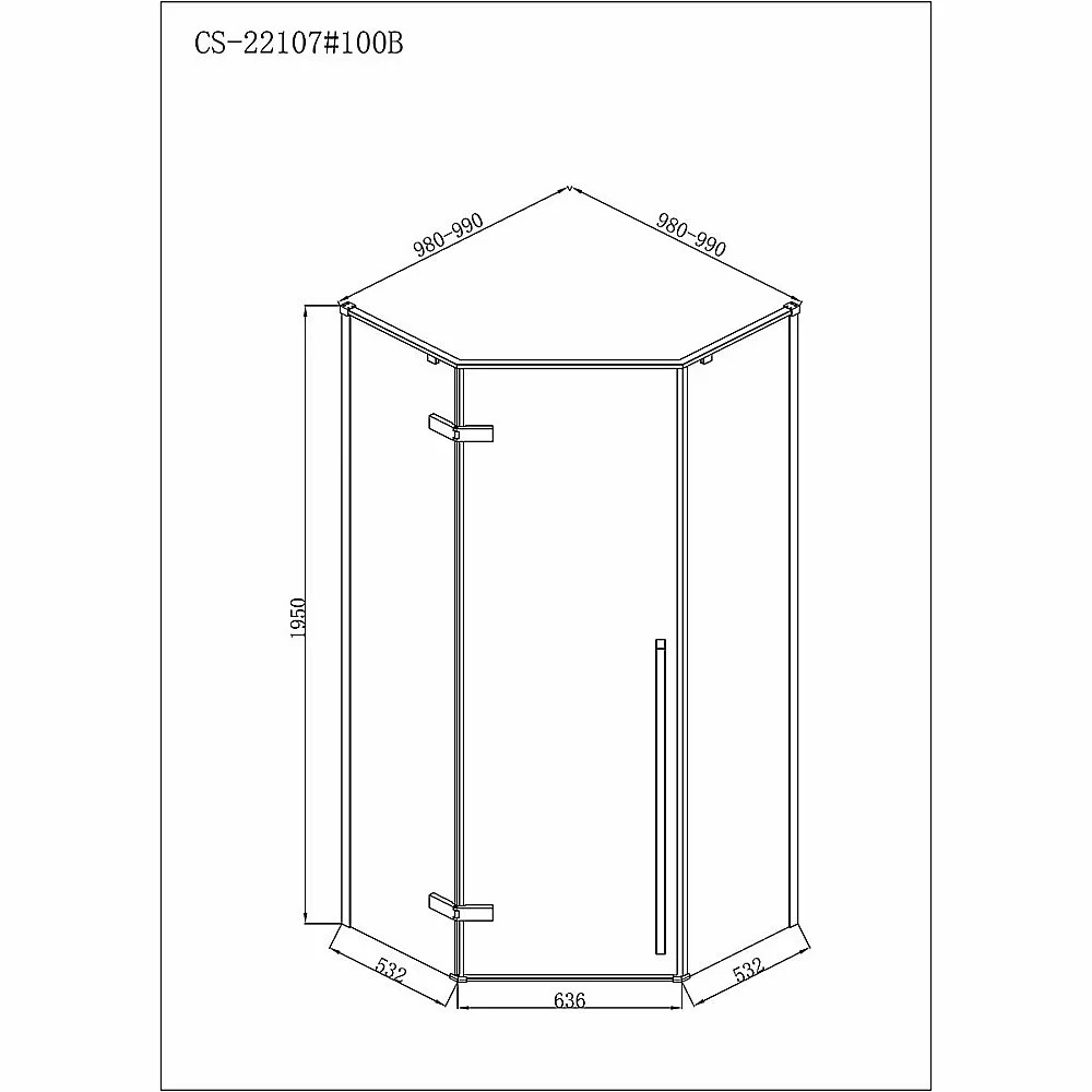 Душевой уголок Loranto NEO CS-22107B 100x100 прозрачное стекло/профиль черный