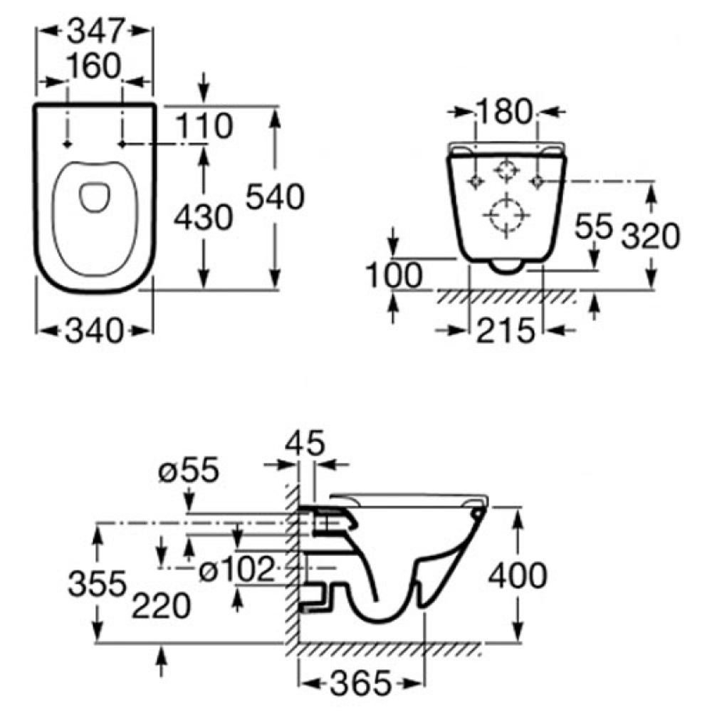 ROCA THE GAP Готовое решение (инсталляция Active + кнопка + безободковый унитаз + сиденье)