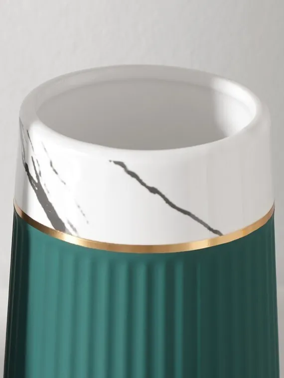 Набор аксессуаров для ванной комнаты SAVANNA Grace, 3 предмета (дозатор для мыла 290 мл, стакан, мыльница), цвет зелёный мрамор