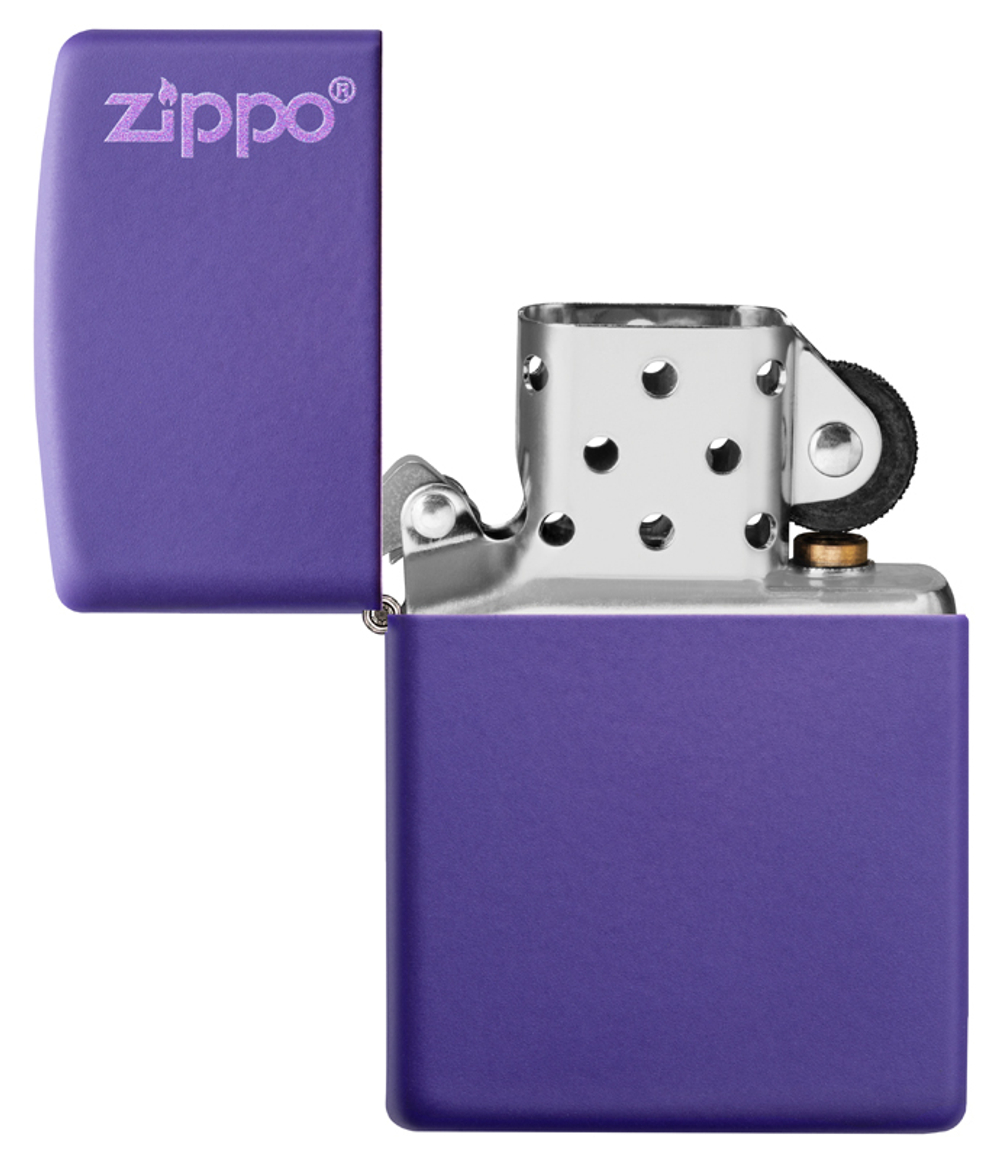 Зажигалка фиолетовая с логотипом Purple Matte ZIPPO 237ZL