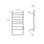 Полотенцесушитель электрический Point Сатурн PN90858W П8 500x800 диммер справа, белый