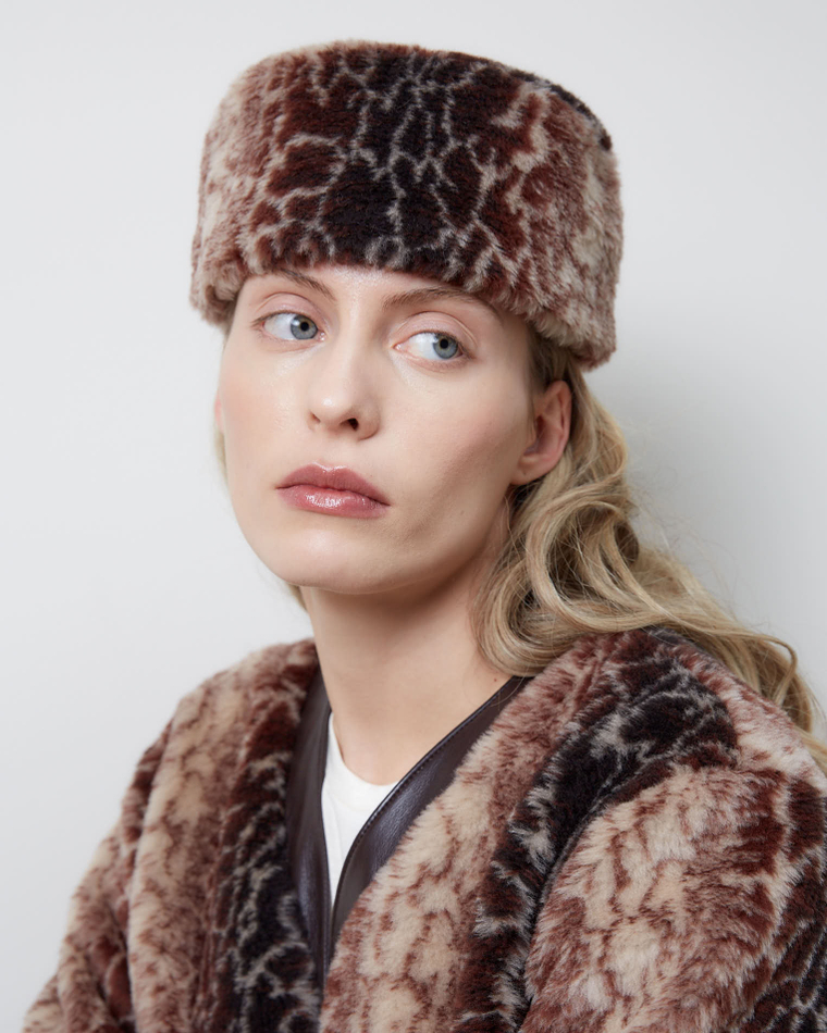 Шляпка-таблетка из шерсти Стелла Маккартни коричневый/молочный