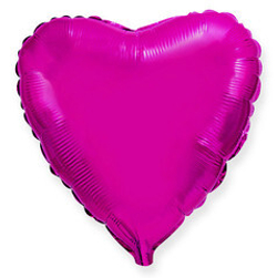 Ф Б/РИС 18" СЕРДЦЕ Металлик Fuchsia Фуксия