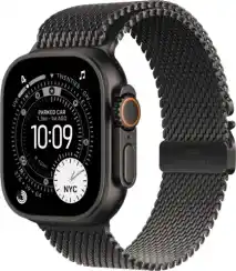 Apple Watch Ultra 3 (2025) GPS + Cellular, 49 мм, корпус из черного титана, ремешок Titanium Milanese Loop (S) цвета black (черный) MF1N4