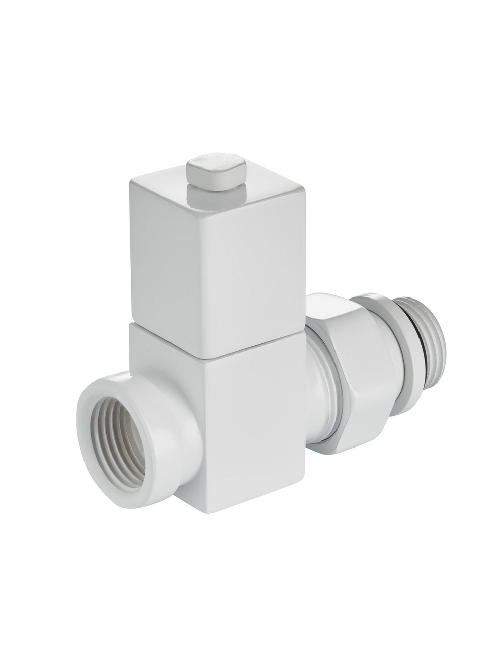 Набор дизайн-вентилей Royal Thermo CUBE, прямой (белый) 1/2"