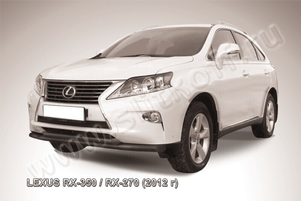 Защита переднего бампера Lexus RX-350 RX-270 (2012-2015) d57+d57 черная