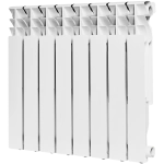 Радиатор алюминиевый ROMMER Plus 500 - 8 секций (подключение боковое, цвет белый)