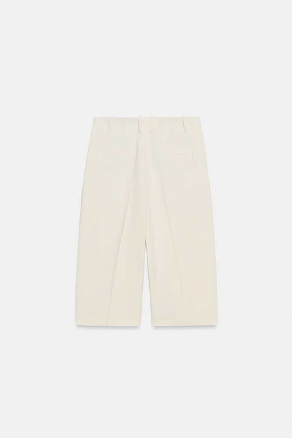 ZARA ПРЯМЫЕ ШОРТЫ С ЗАЩИПАМИ — ZW COLLECTION, БЕЖЕВЫЙ