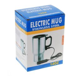 GAEM Термокружка со съемным стаканом для автомобиля с подогревом от прикуривателя, 400 мл, L13 W8,5 H13,5