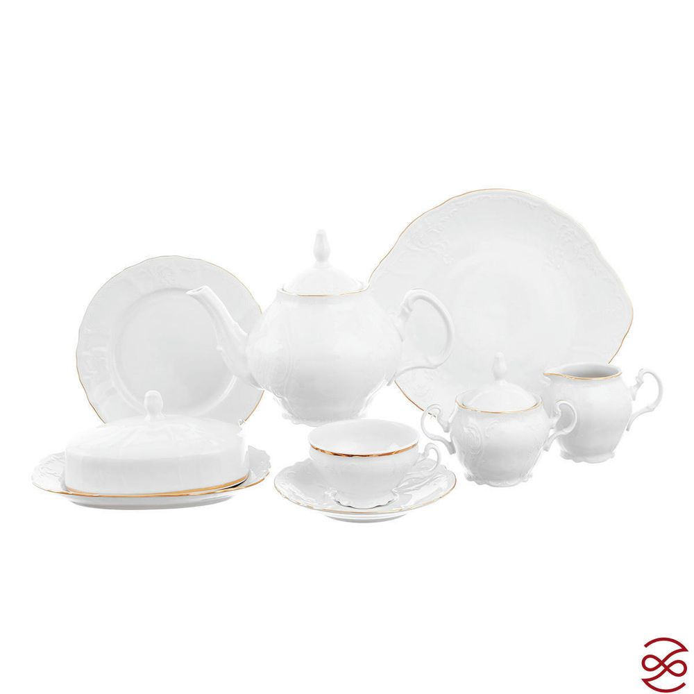 Чайный сервиз на 12 персон Bernadotte Белый узор 43 предмета