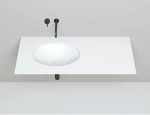 Раковина врезная снизу столешницы Salini MAREA 11 1802211M 55 из искусственного камня S-Stone, белая матовая
