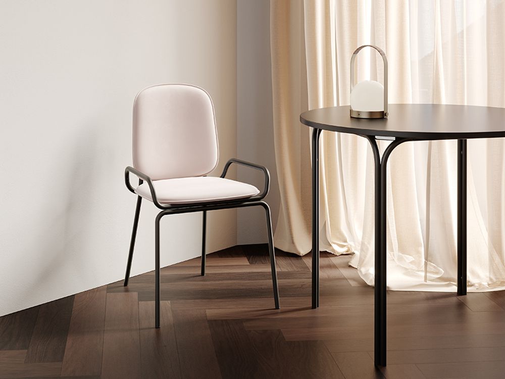 Стул Ror, Double Frame, велюр, черный/розовый