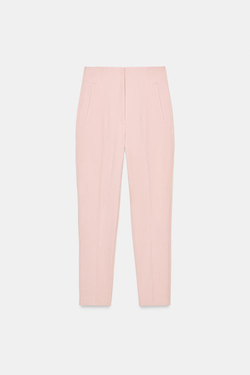 ZARA БРЮКИ С ВЫСОКОЙ ПОСАДКОЙ, РОЗОВЫЙ МЕЛАНЖ