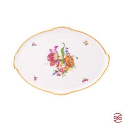 Блюдо овальное Queen's Crown Мейсенский букет 37см