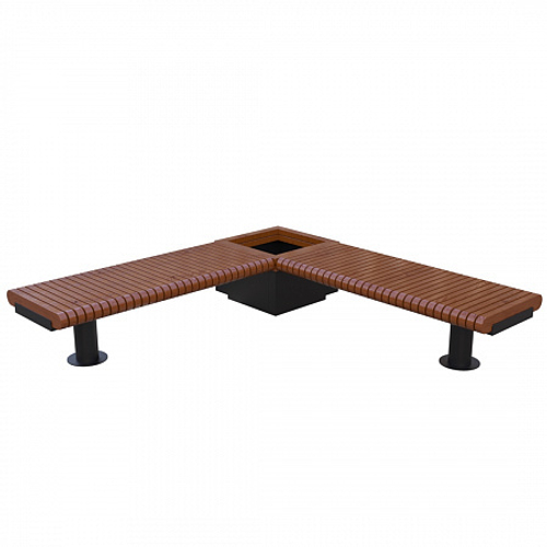 Лавка Rail Road 01 угловая с вазоном