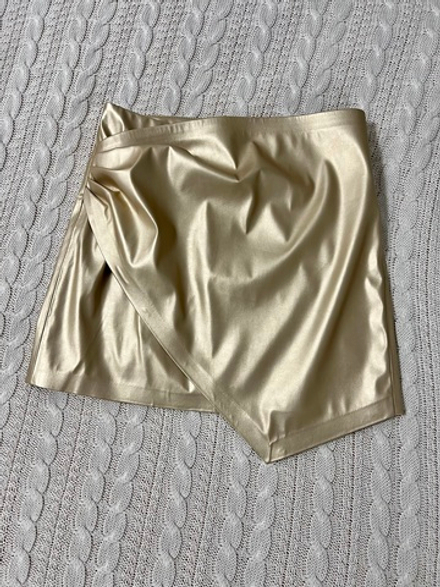 Юбка ассиметричная из экокожи (цвет - золото светлое)