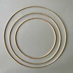 Кольца металлические для макраме набор 3 штуки диаметром 30-25-20 см, цвет золотистый, неразъемное / кольцо металлическое основа для рукоделия / основа для ловца снов
