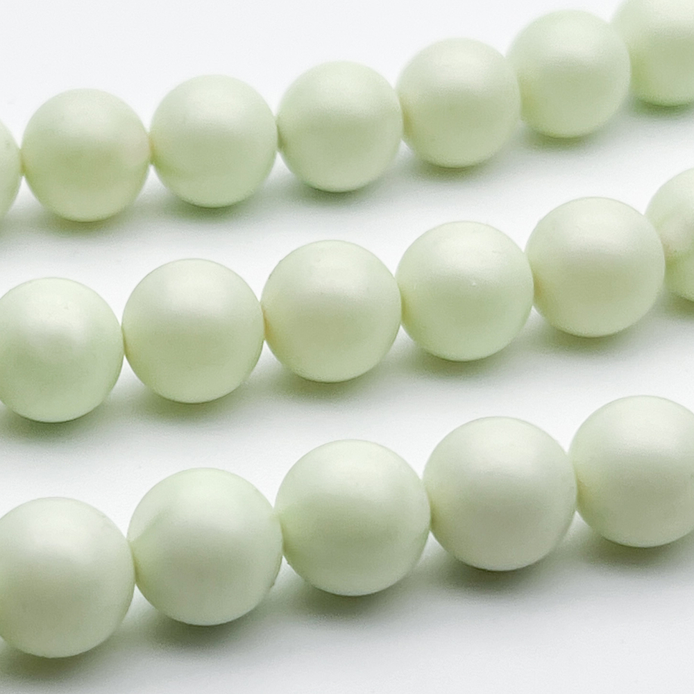 "Майорка" с эффектом сатин, цвет лайм, диаметр 10,1 мм, цена за 10 шт (1/4 нити)