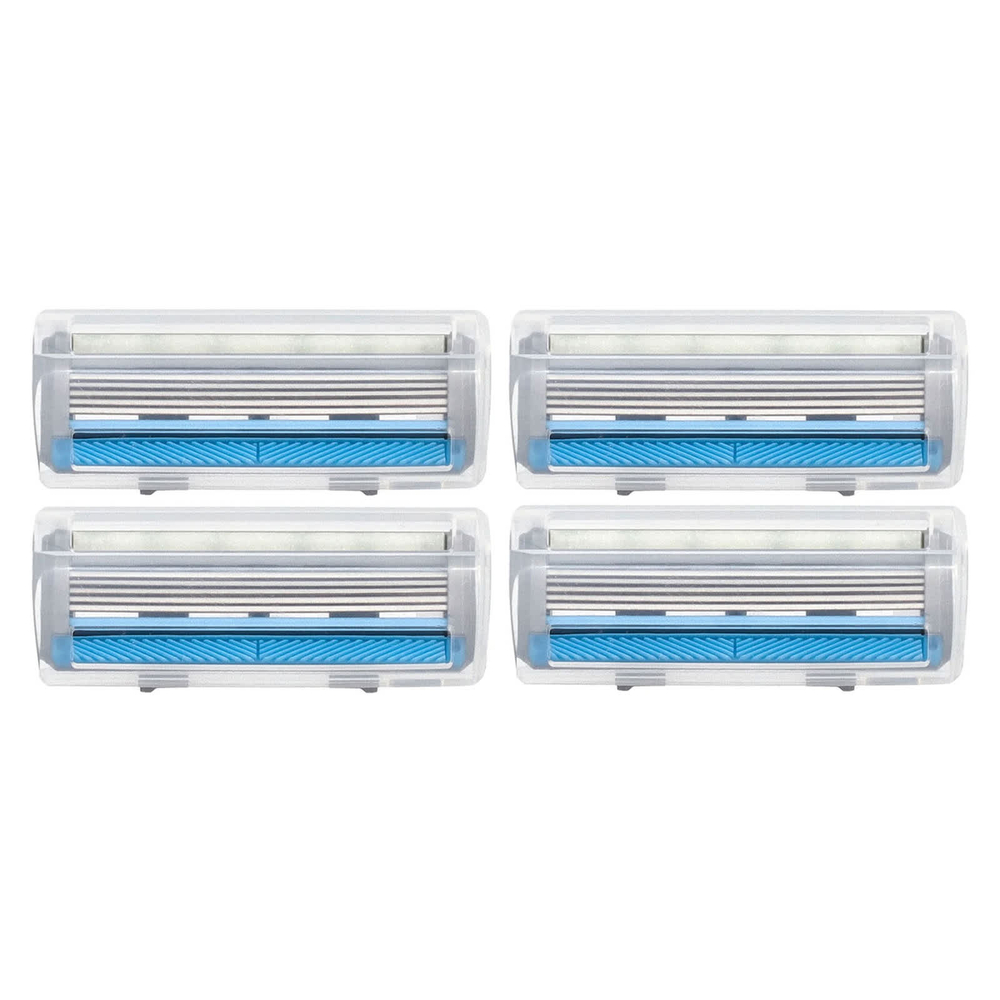 Bulldog Skincare For Men, чувствительные железные лезвия для бритья с маслом баобаба, 4 кассеты