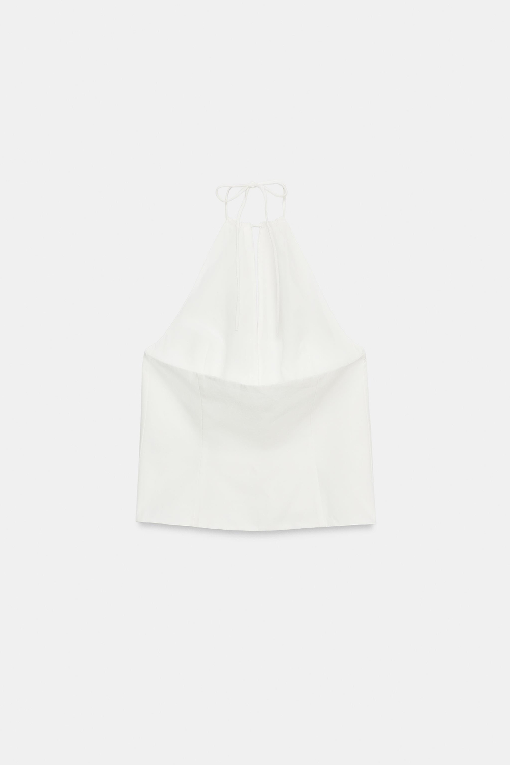 ZARA ТОП С ГОРЛОВИНОЙ ХАЛТЕР И ПУГОВИЦАМИ, ЭКРЮ