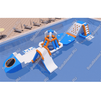 Большой надувной аквапарк «Морские приключения», 16×5×3 м