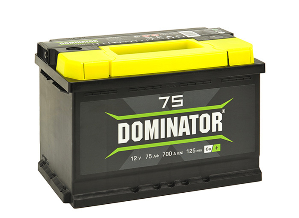 Аккумулятор 6СТ-75 А.ч., п.п., L+, Dominator