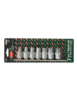 Набор головок Е-профиль 7пр. 1/2''(E10,E12,E14,E16,E18,E20,E22), на планке RockForce##Rock FORCE RF-4073