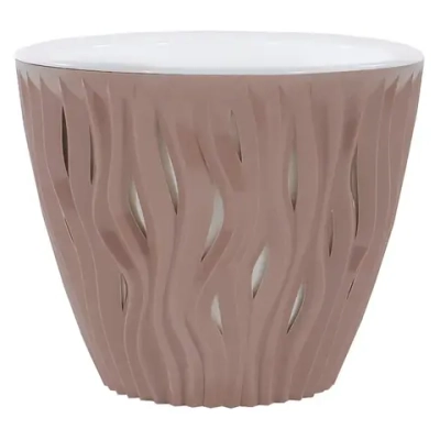 Кашпо для цветов пластиковое 4,5л d-21.5 см «Вдохновение» Фраппе