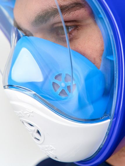 Маска полнолицевая Sargan Планета океан 2.0 синий/белый