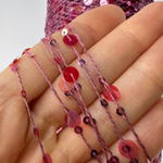 Lustrosa , крупные 6 mm и мелкие 3 mm пайетки прозрачные на хлопке около 200/100гр помадная Роза